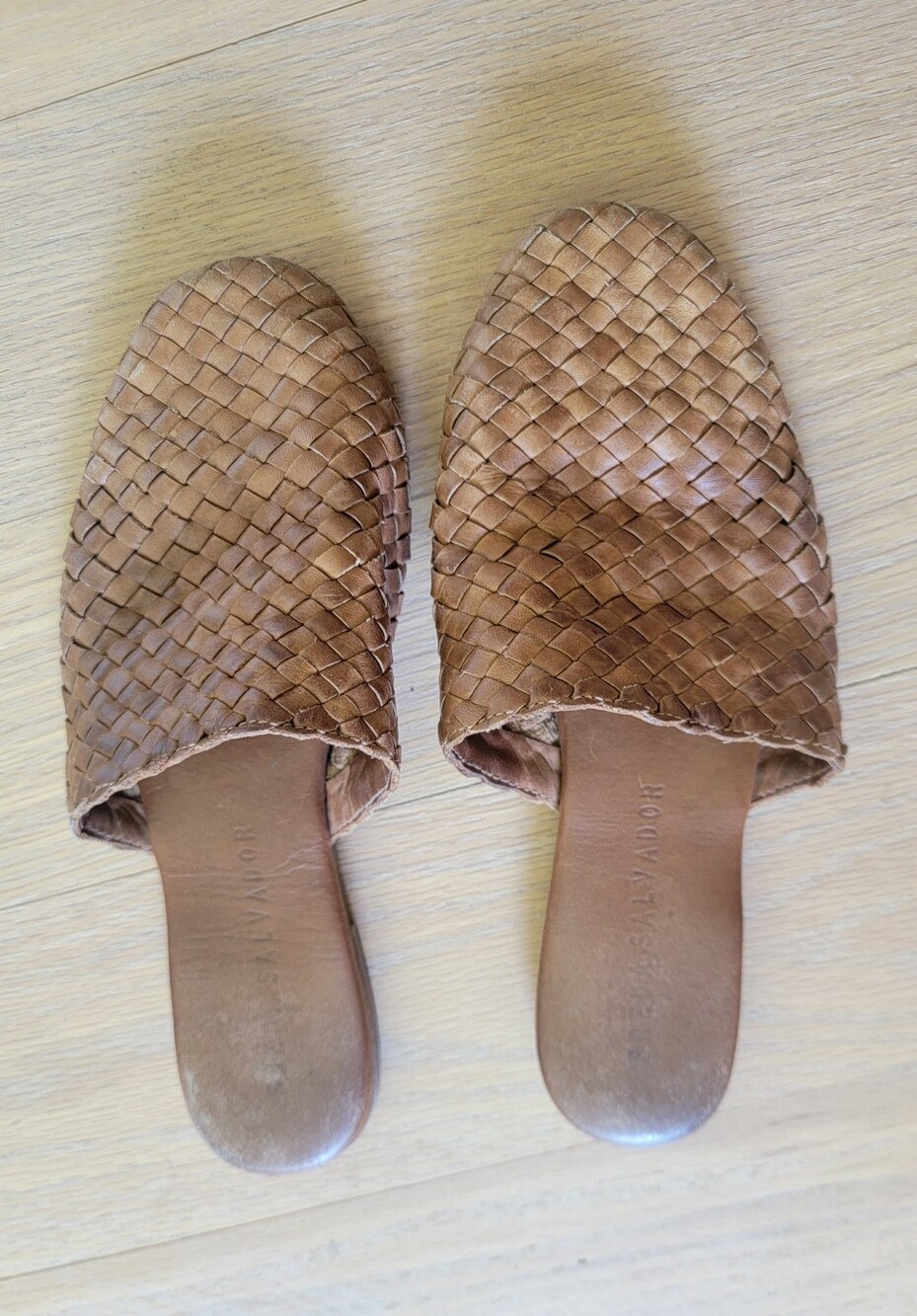 Freda Salvador Woven Slip-On Mules in Brown 6.5